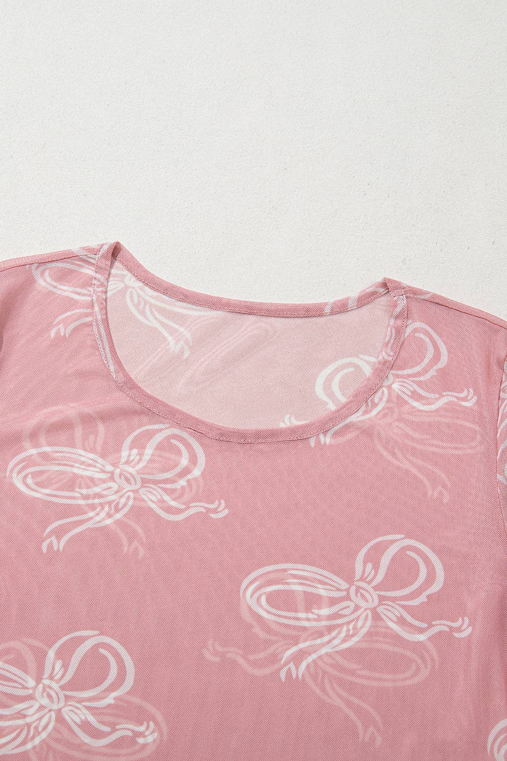 PRETTY BASH - Wholesale Blouse - Women's - Bow Long Sleeve Mesh Top11