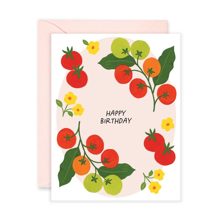 Tomato Birthday Greeting Card for wholesale by Isabella MG