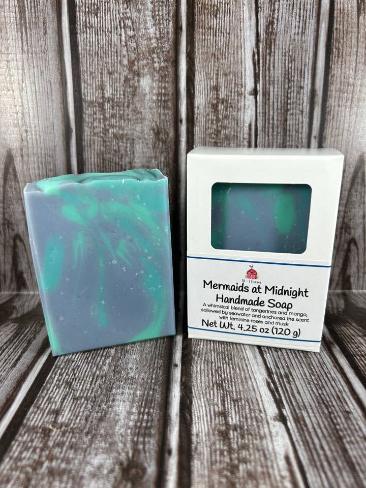 Mermaids at Midnight Handmade Soap for wholesale by B&T Farms Soap Company LLC