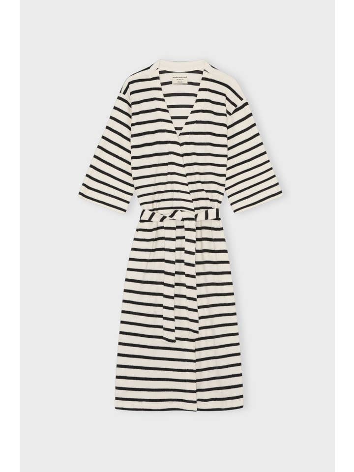 moshi moshi mind - Wholesale Robe - Women's - celestial stripe terry - ecru/moonless night
