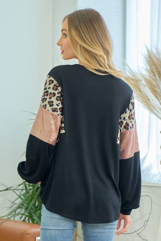 lovely melody - Wholesale Sweatshirt - Women's - LMT3461-Isabella color block sweatshirt5