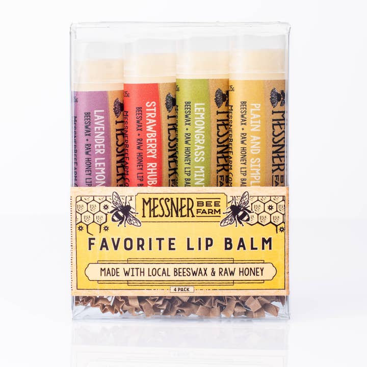 Favorite Pack of 4 Lip Balms - Raw Honey & Beeswax Lip Balm and other Purchase Wholesale tube biscuits. Free Returns & Net 60 Terms on Faire trending on Faire.