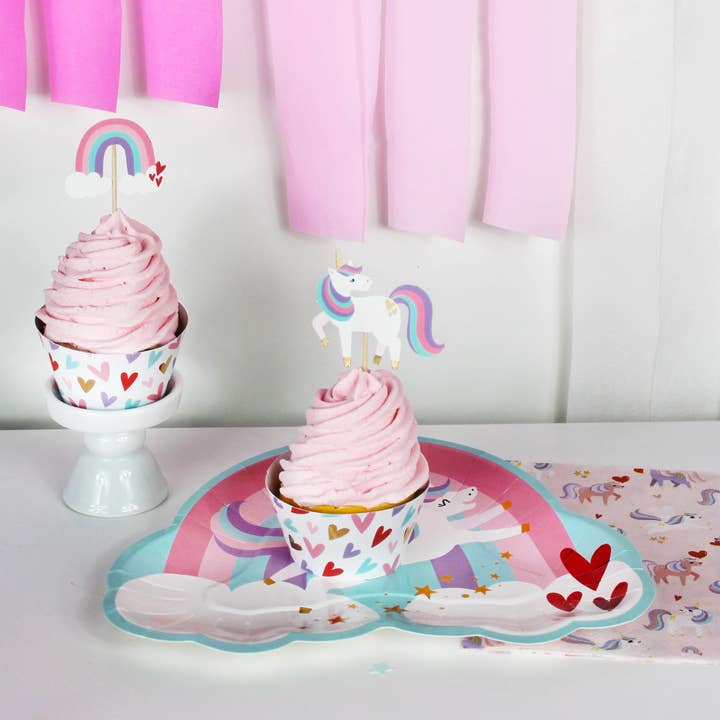 REMOVED BRAND - Wholesale Cake/Cupcake Topper - Love is Magical Unicorn Cupcake Toppers & Wrappers, 12 ct
