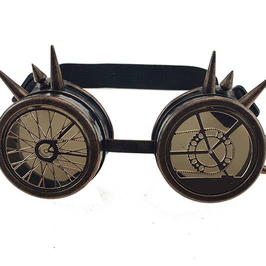 Spiked Copper Nautical Steampunk Goggles for wholesale by KBW Global Corp.