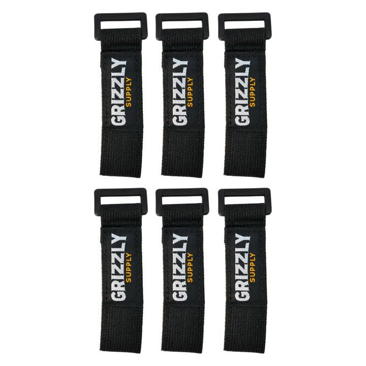Confezione da 6 cinghie elastiche nere da 6" per la vendita all'ingrosso da parte di Grizzly Supply