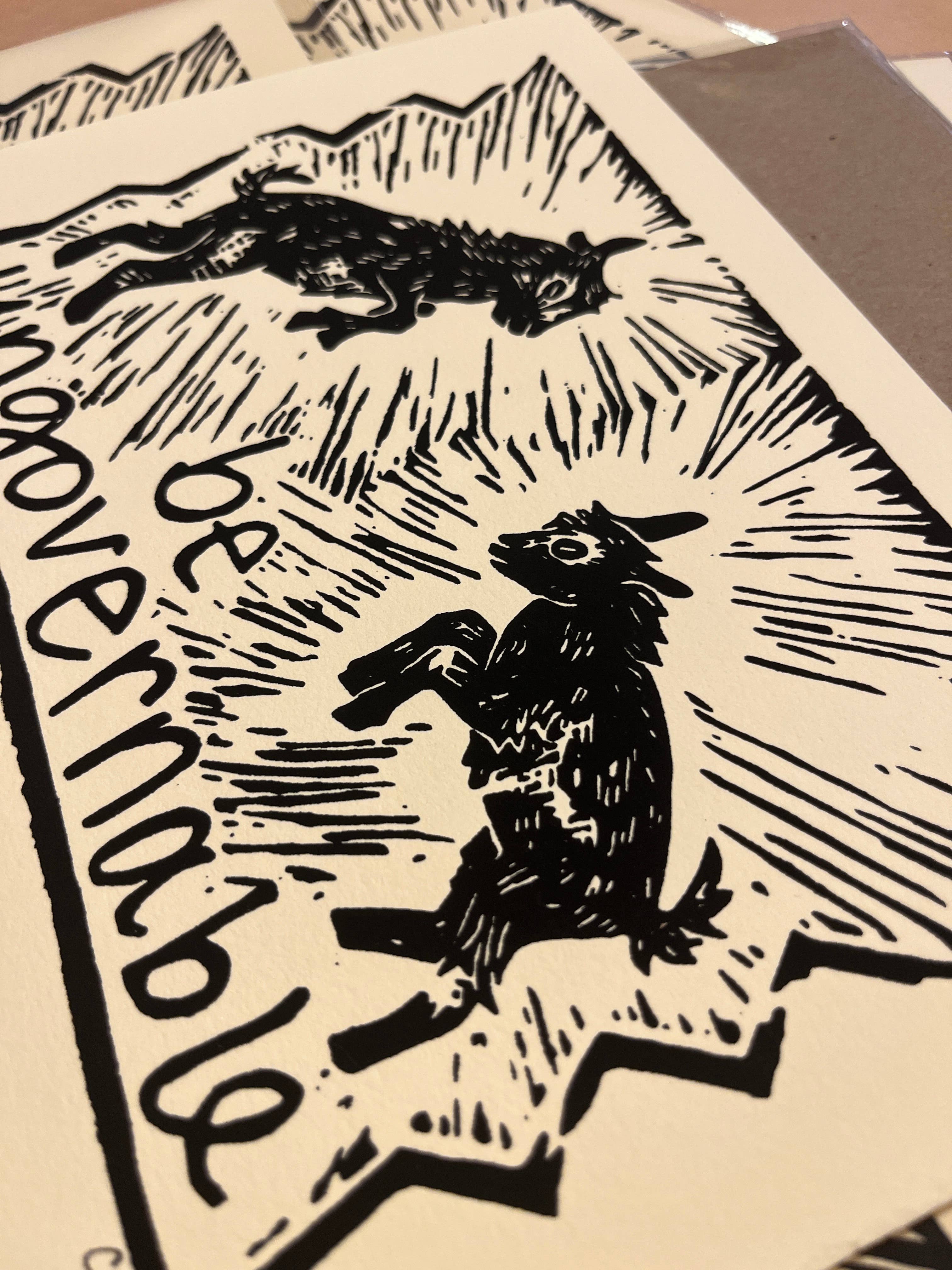 Critter Butts - Wholesale Art Print - Be Ungovernable Print - Screen print on BFK Rives paper4