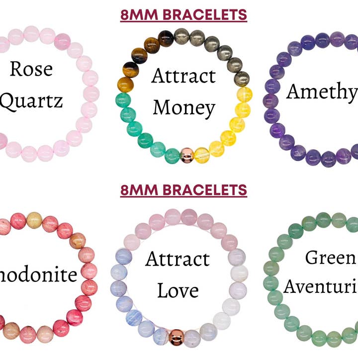 Soul Charms - Wholesale Beaded Bracelet - Crystal Bracelet for Women Men, 8mm, 4mm Bead Bracelet Stack