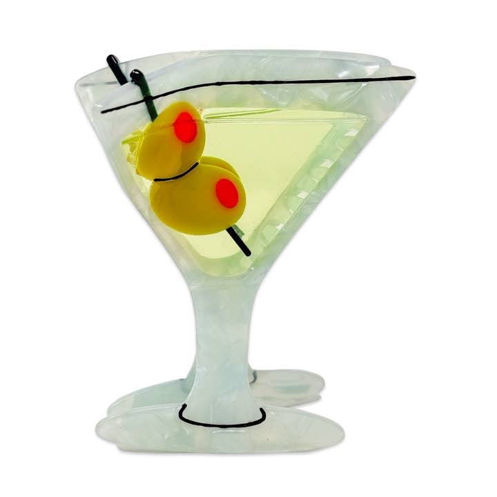 Large Martini Hair Claw Clip for wholesale by Jenny Lemons