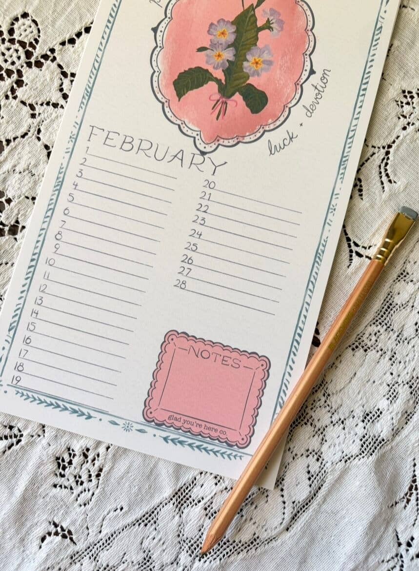 glad you're here co - Wholesale Calendar - Birth Month Flower Perpetual Calendar | Vintage Floral Wall Hanging Calendar | Birthday Calendar | Notes & Special Dates Organizer3