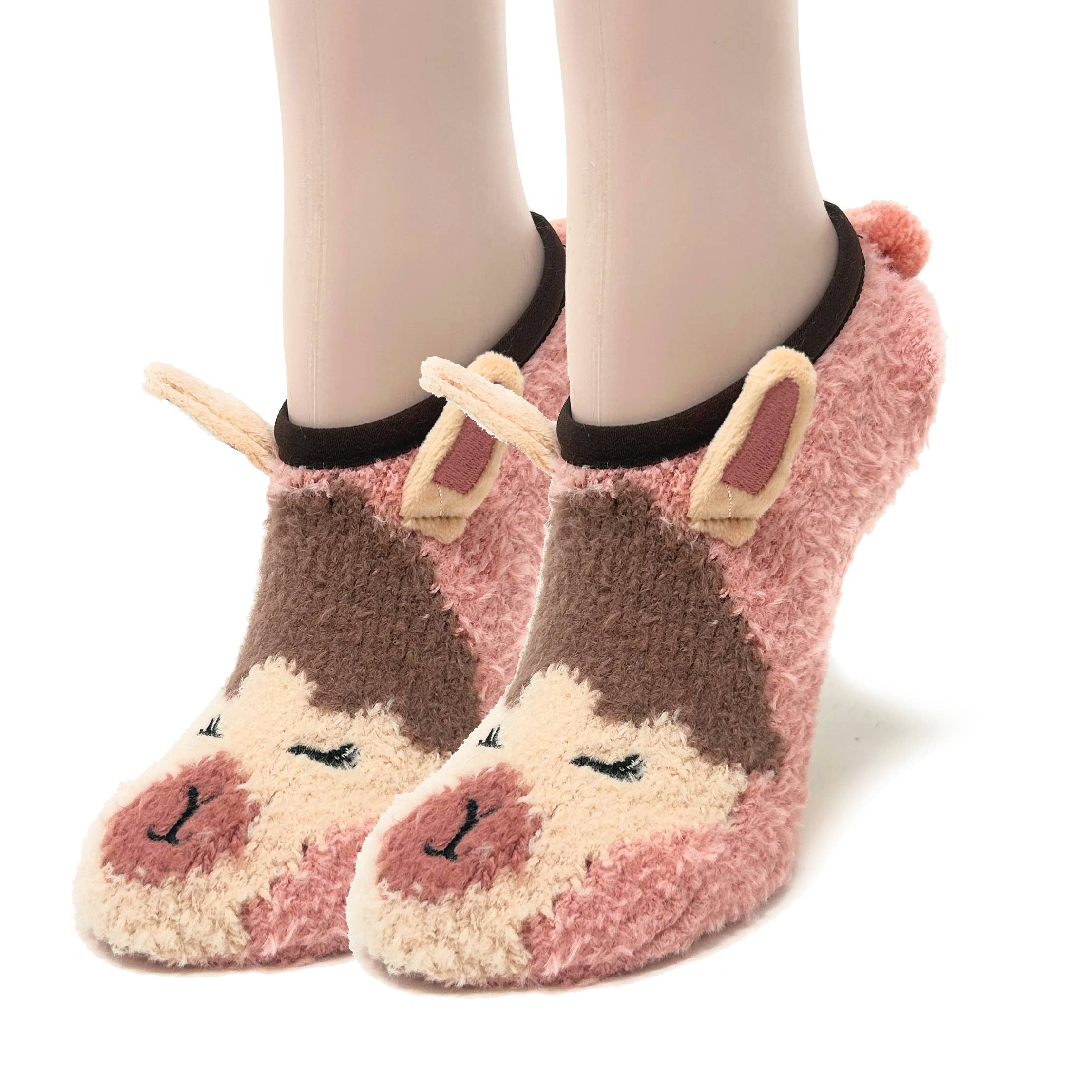 Oooh Yeah/Sock It Up/Oooh Geez Slippers - Wholesale Sock Slippers - Women's - Llama BOK | Women's Fuzzy Grip Slipper Socks1