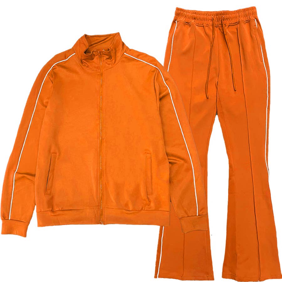 WEIV - Wholesale Tracksuit - Men's - Mens Stacked Flare Track Suit SET 2