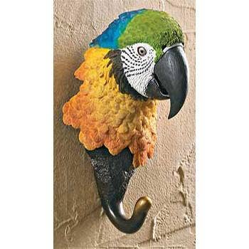 Multi Colored Parrot Wall Hook for wholesale by Natures Window