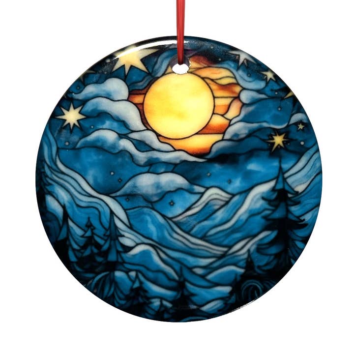 Sun, Moon & Stars "Stained Glass Style" Christmas Ornaments for wholesale by Mythril Made
