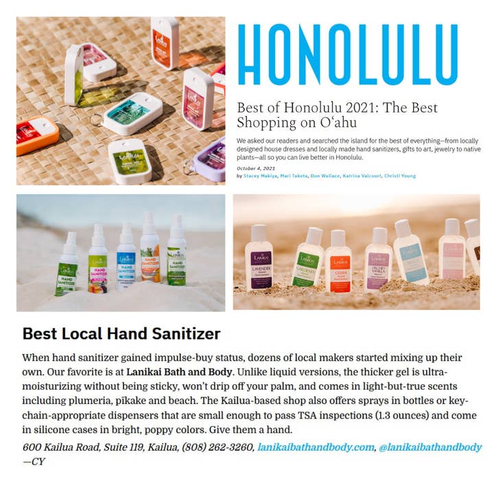Lanikai Bath and Body - Wholesale Hand Sanitizer - Natural Hand Sanitizer Mist - 2 oz Travel Size