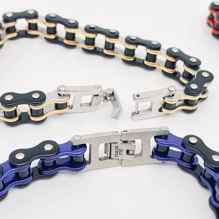 Mio Queena - Wholesale Link & Chain Bracelet - Punk Stainless Steel Motorcycle Chain Bracelet - MJ/BC5