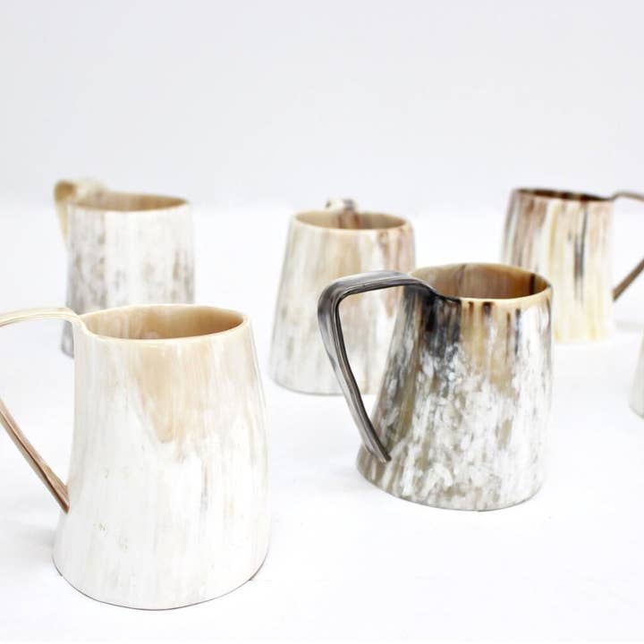 The African Home Goods - Wholesale Beer Glass/Mug - Ankole Cow Horn Beer Mugs / Tumbler Light5