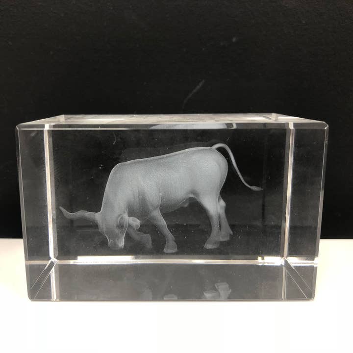 Ancient Wisdom - Wholesale Decorative Tabletop Object - Laser Crystal - Bull