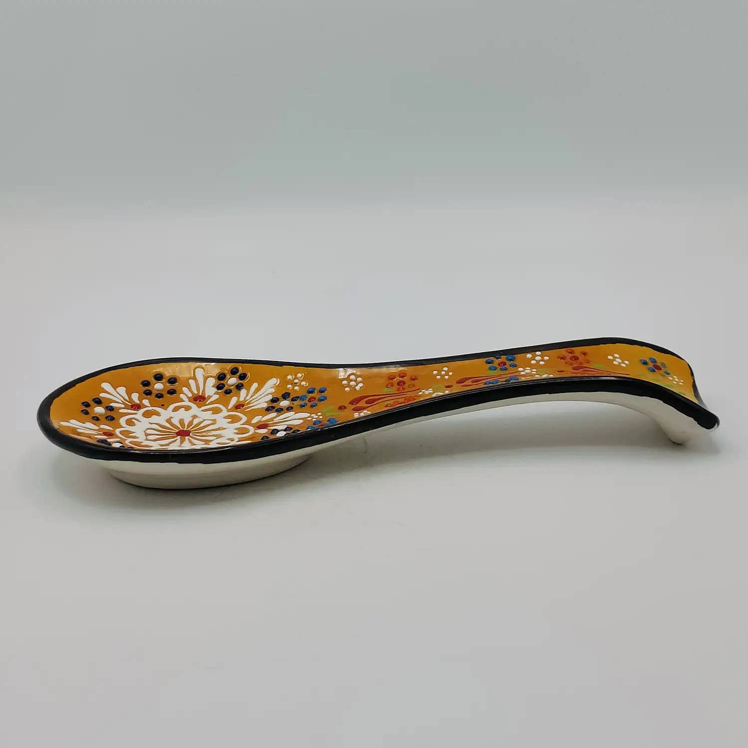 Etnico del Mondo - Wholesale Spoon Rest - Turkish Ceramic Spoon Rest with Embossed Decoration #31