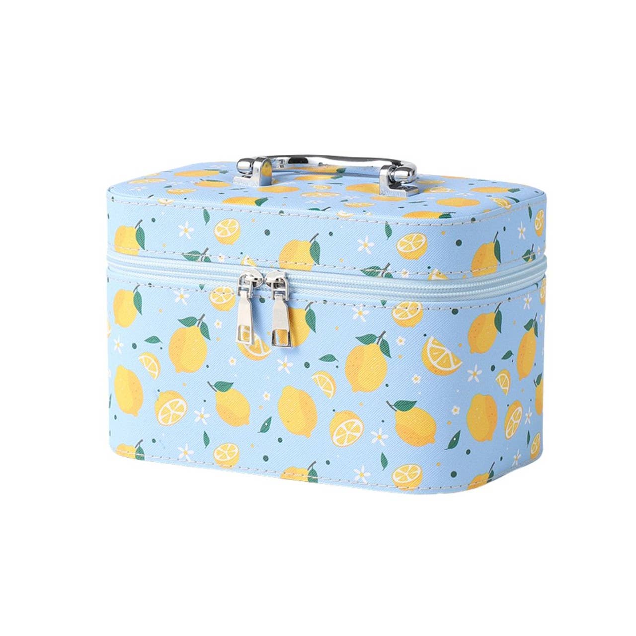 Selini New York - Wholesale Makeup/Cosmetic Bag - Ladies Medium Lemons Makeup Train Case-LNCTB3007-BBL