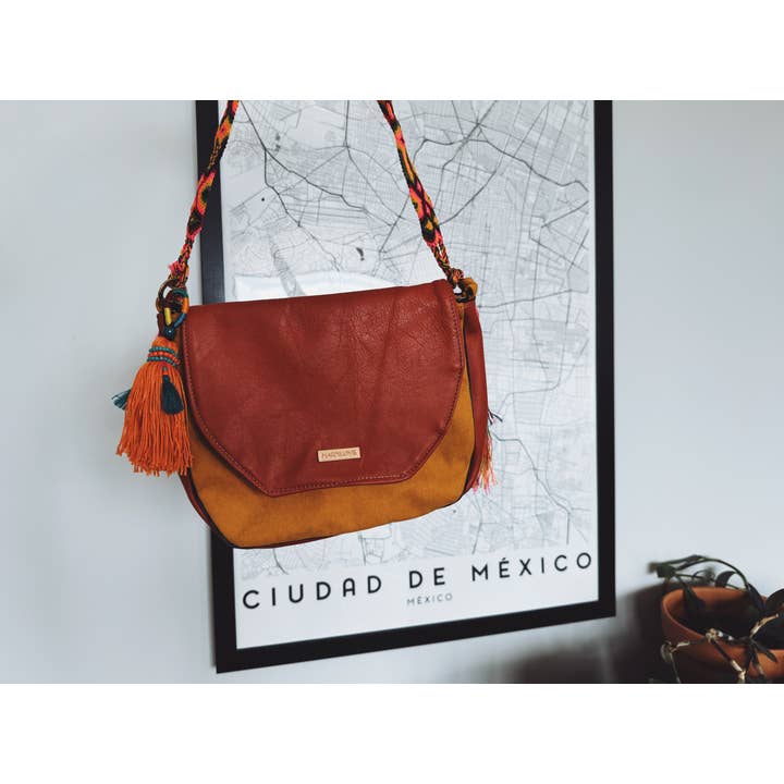 Pura Vida - Wholesale Crossbody Bag - Women's - Leather Mexican Colorful purse 8x10 in | clutch purse 4