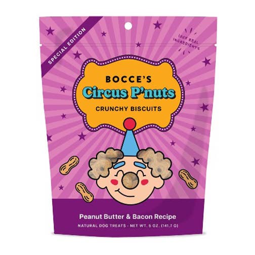 Bocce's Bakery Circus P'Nuts Biscuits 6oz for wholesale by Pet Palette Distribution