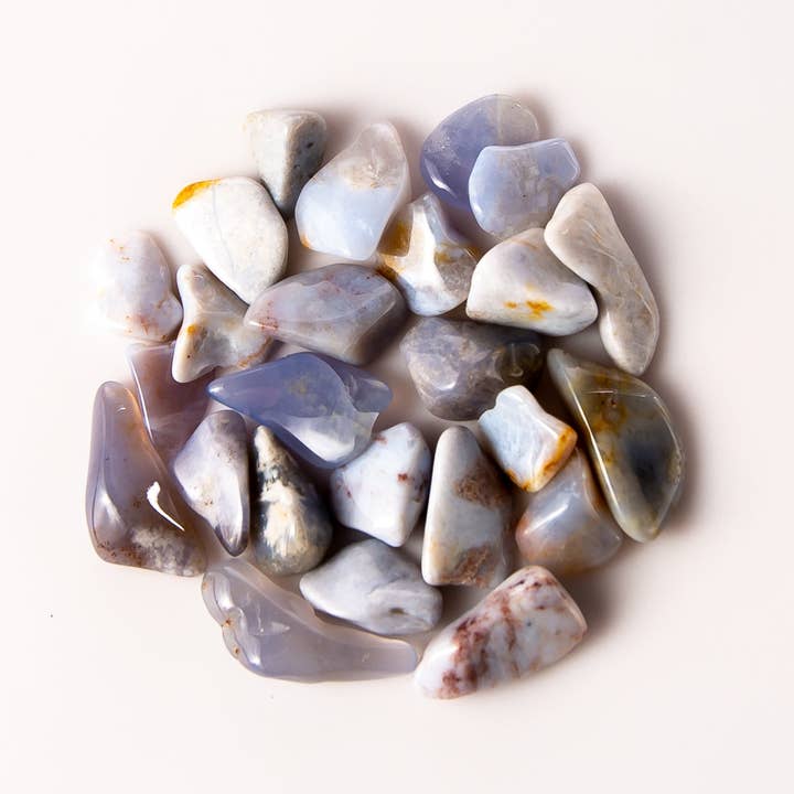 Tree of Life Gems - Wholesale Spiritual Stone/Crystal - Small Tumbled Opaque Blue Chalcedony5