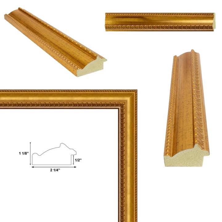 Bred Aldret Guld Traditionel 24x30 Billedramme for engroshandel hos Modern Memory Design Picture Frames