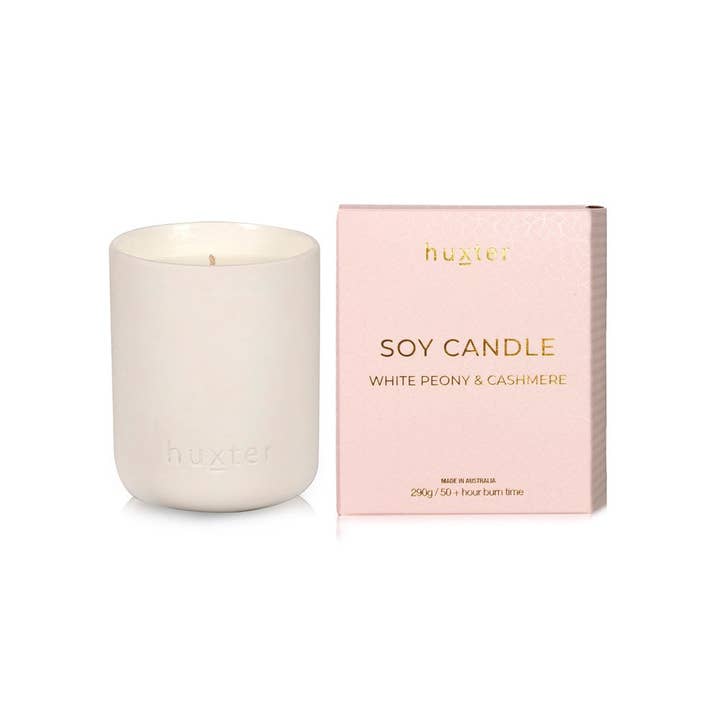 Vela en Caja - 290g - Rosa - Peonía Blanca y Cachemira para venta al por mayor de Huxter