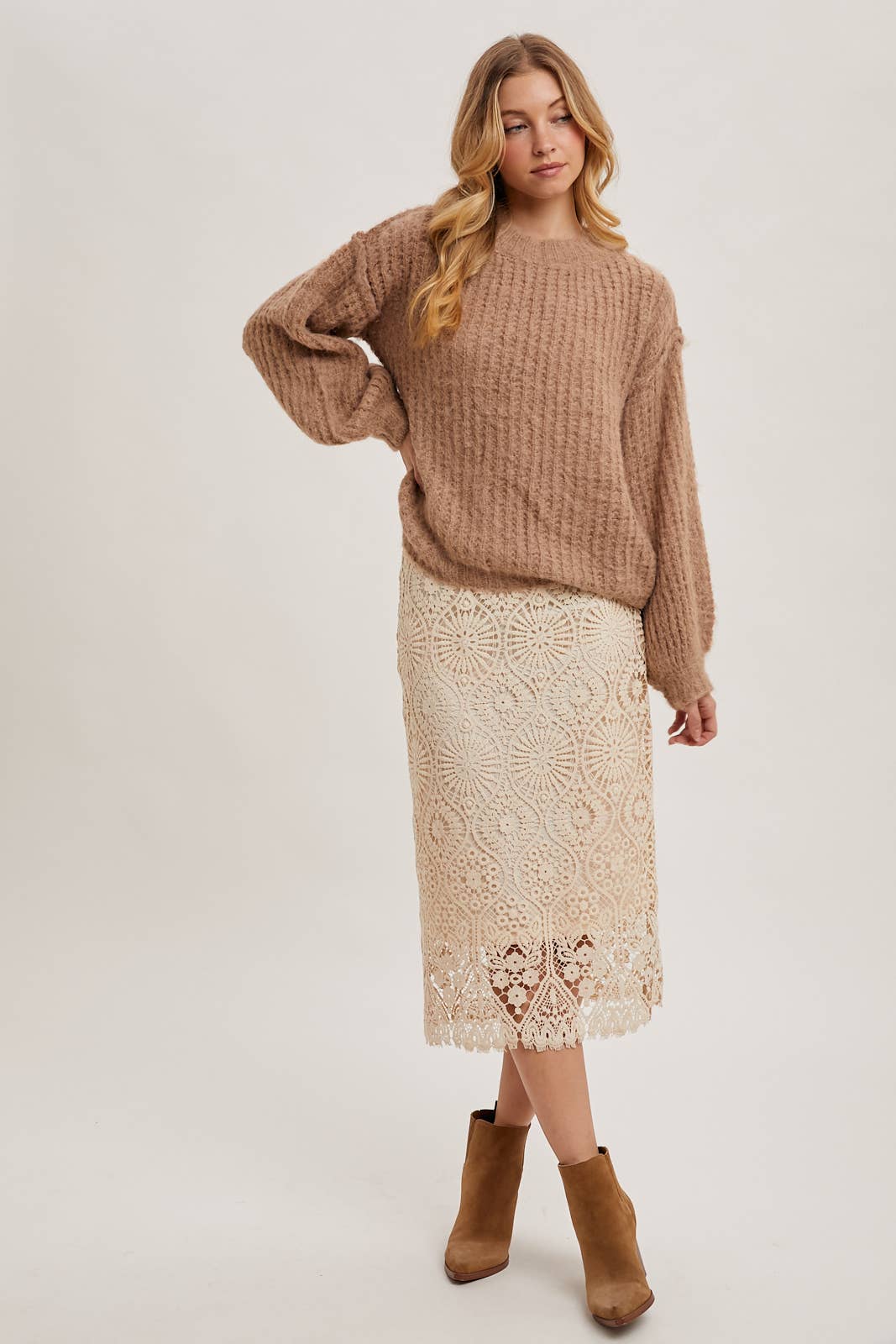 Bluivy – wholesale Pullovertröja - Dam – Oversized tröja i våffelstickning7