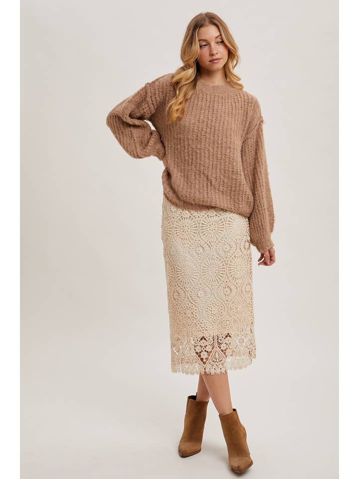 Bluivy – wholesale Pullovertröja - Dam – Oversized tröja i våffelstickning7