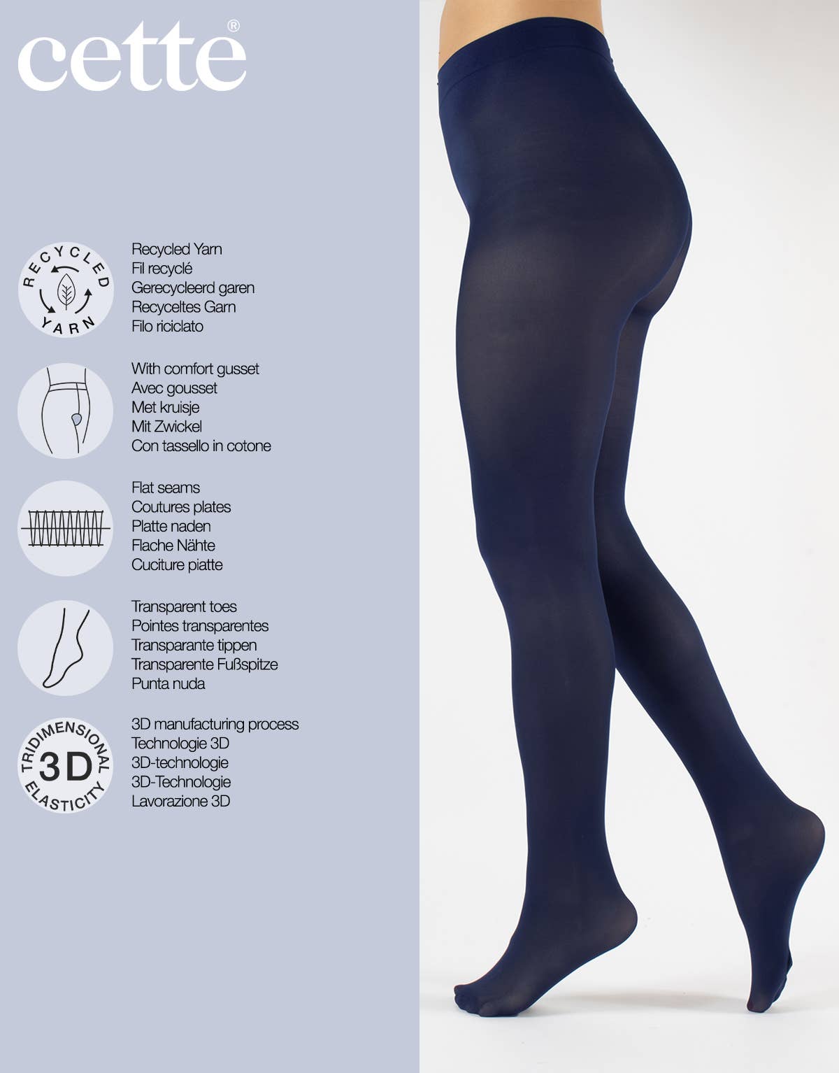 Cette – wholesale Tights – Women's – Opaque Tights, Recycled Tights, Sizes up to 4XL, Pantyhose2