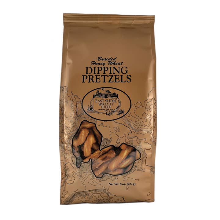 East Shore Specialty Foods, Inc. – Engroshandel Saltkringler – 8 oz taske flettet honning hvede dyppende kringler