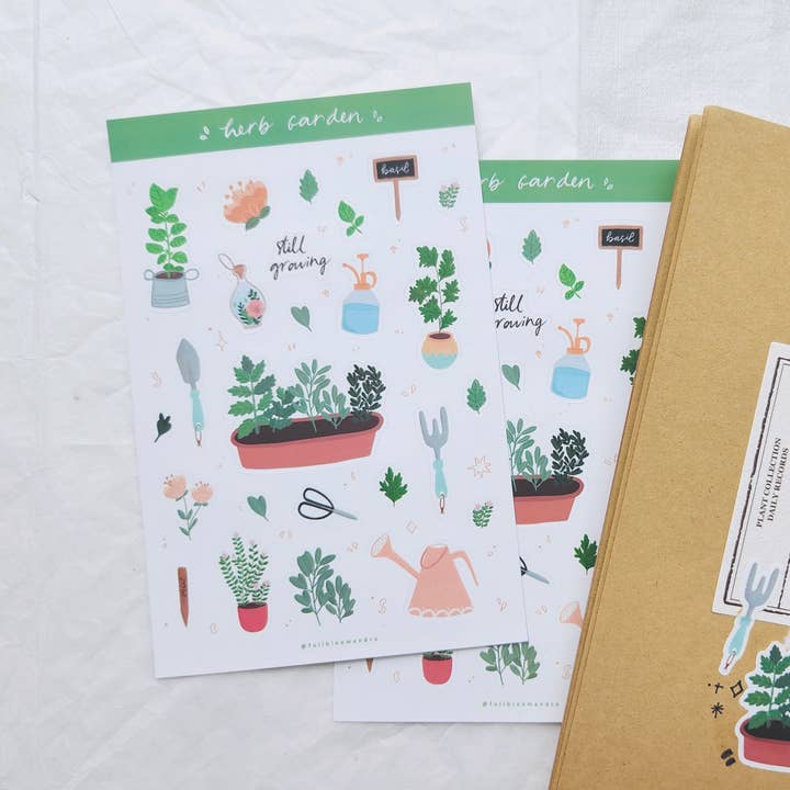Herbs and Spices Sticker Sheet - Gardening Theme for wholesale by Full Bloom and Co.
