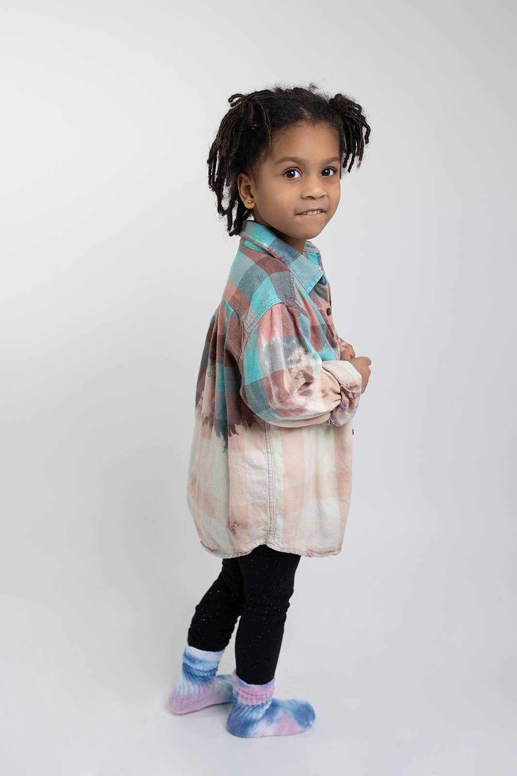 To Tie-Dye for Clothing - Wholesale Button Down Shirt - Kids - Child Bleach Dye Flannel Shirt3