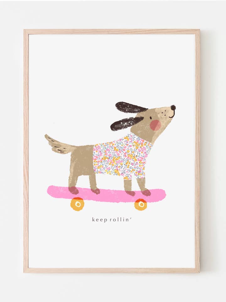 Sausage Dog Nursery Art - made with Liberty fabric for wholesale by The Charming Press