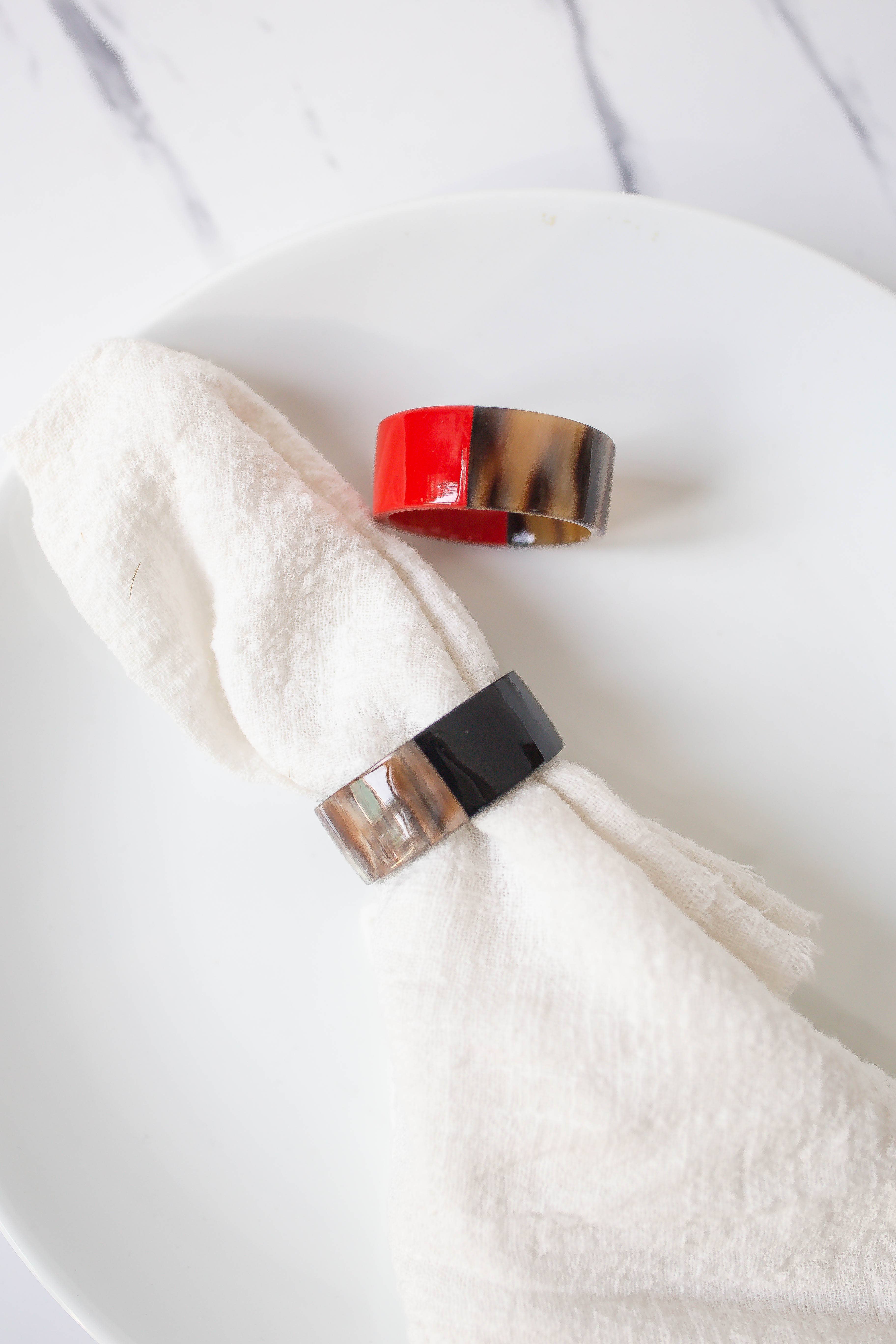 Tonkin Handicraft - Wholesale Napkin Ring - Lacquer  Buffalo Horn Napkin Ring S7