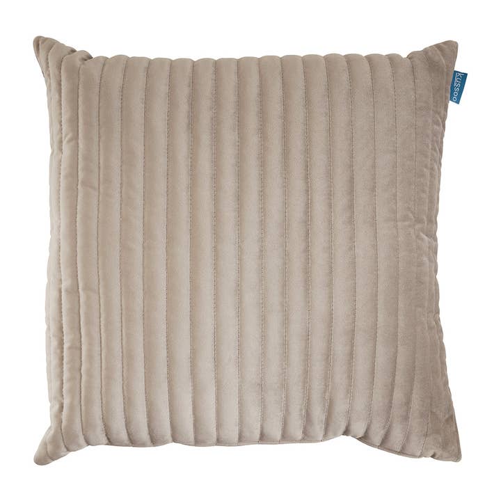 Almofada de veludo listrada champanhe 50x50 cm por atacado de Kussoo