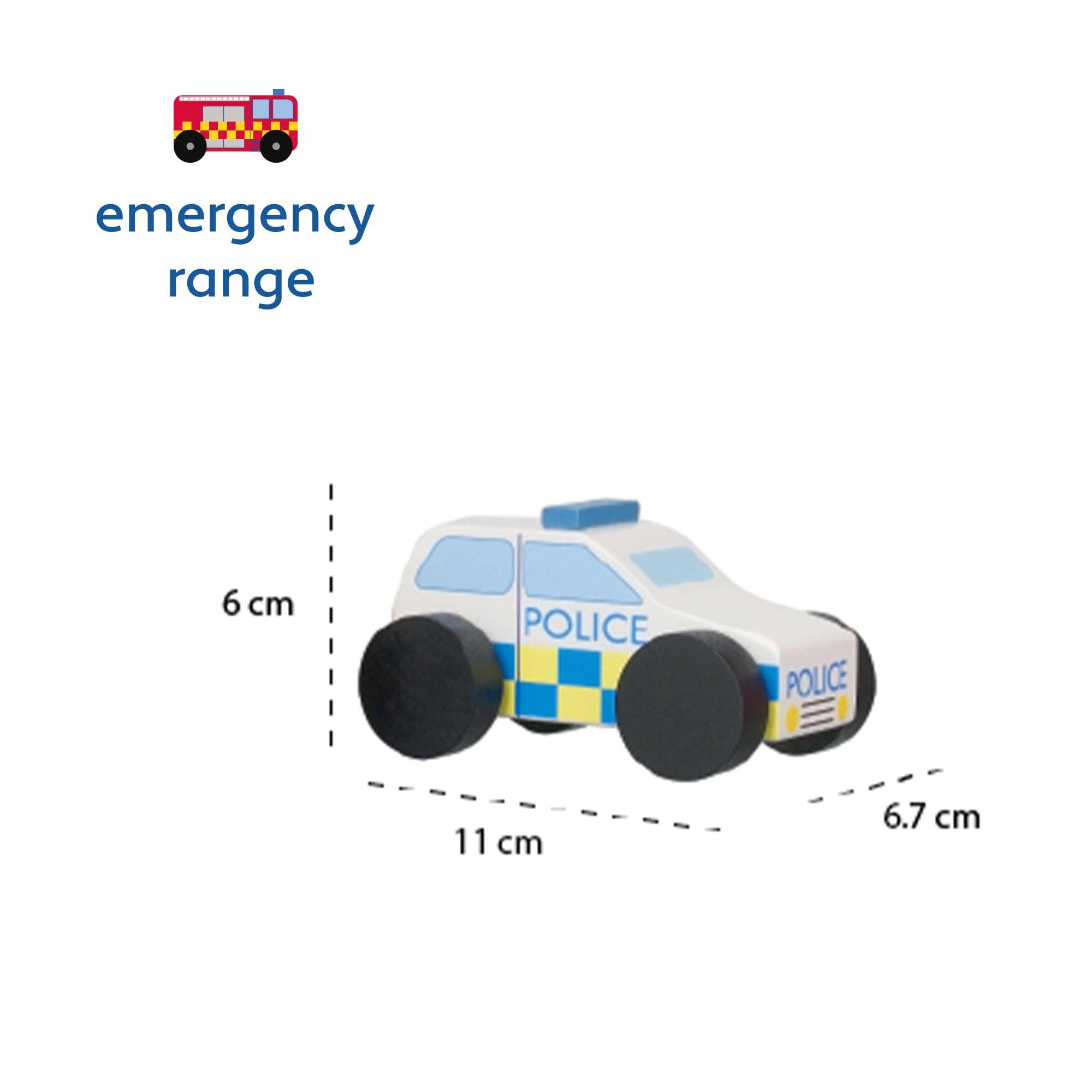 Orange Tree Toys - Wholesale Toy Car/Truck - Kids - Police Car Wooden3