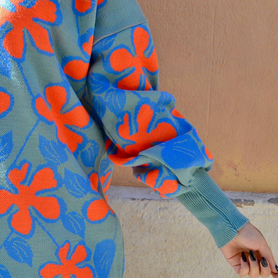 Flipa Barcelona - Wholesale Tunic Sweater - Women's - Flores naranjas3