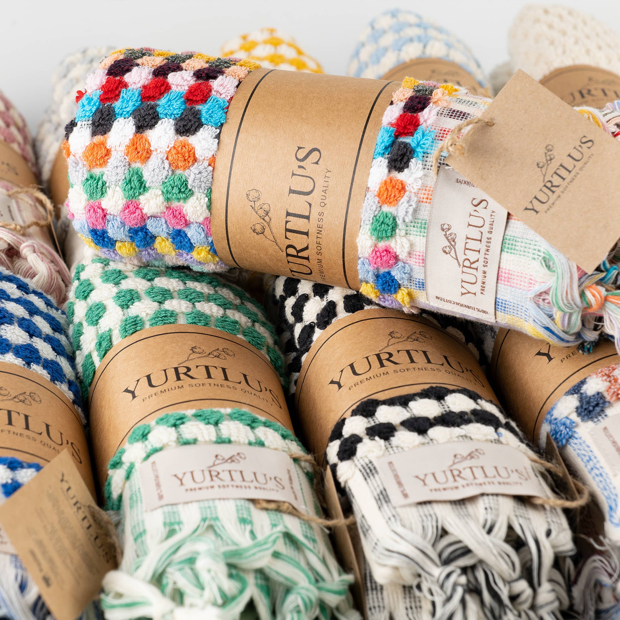 YURTLUS - Wholesale Hand Towel - YURTLU'S Bubble Series  Hand Towel 18x 37,Soft Thick Towel, Kitchen Towel - Mix 29