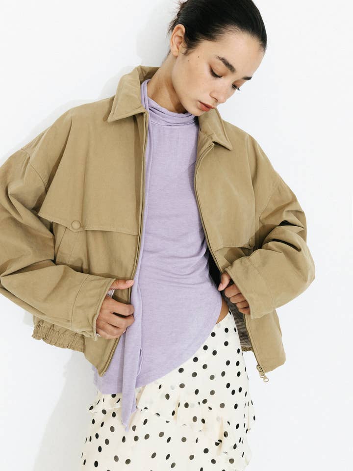 CUBIC – wholesale Jacket – Women's – 100% Cotton Mouldable Collar Casual Jacket5