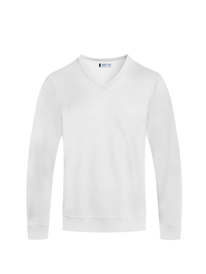 WEIV - Wholesale Knit Sweater - Men's - Mens Solid V Neck Sweater4