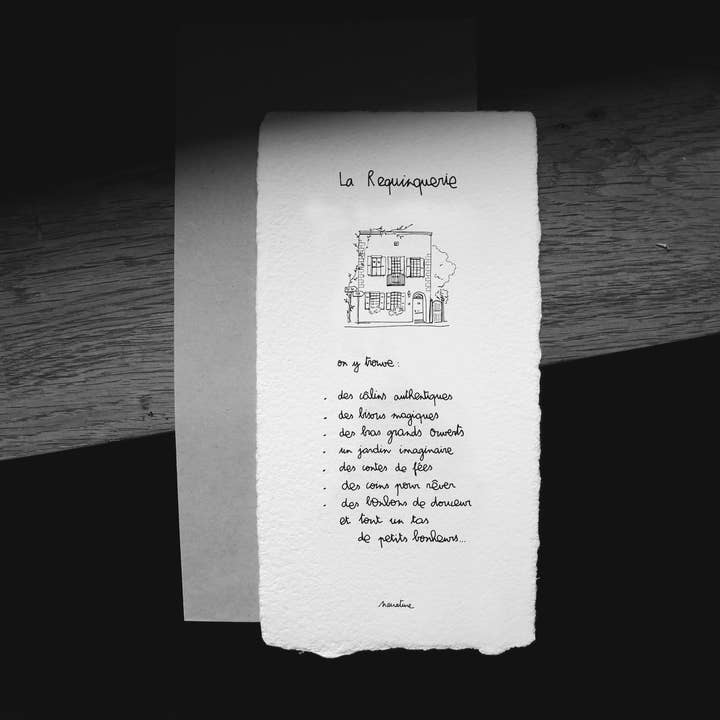 La Requinquerie - carte 10x20 et enveloppe recyclée pour la vente par Narrature