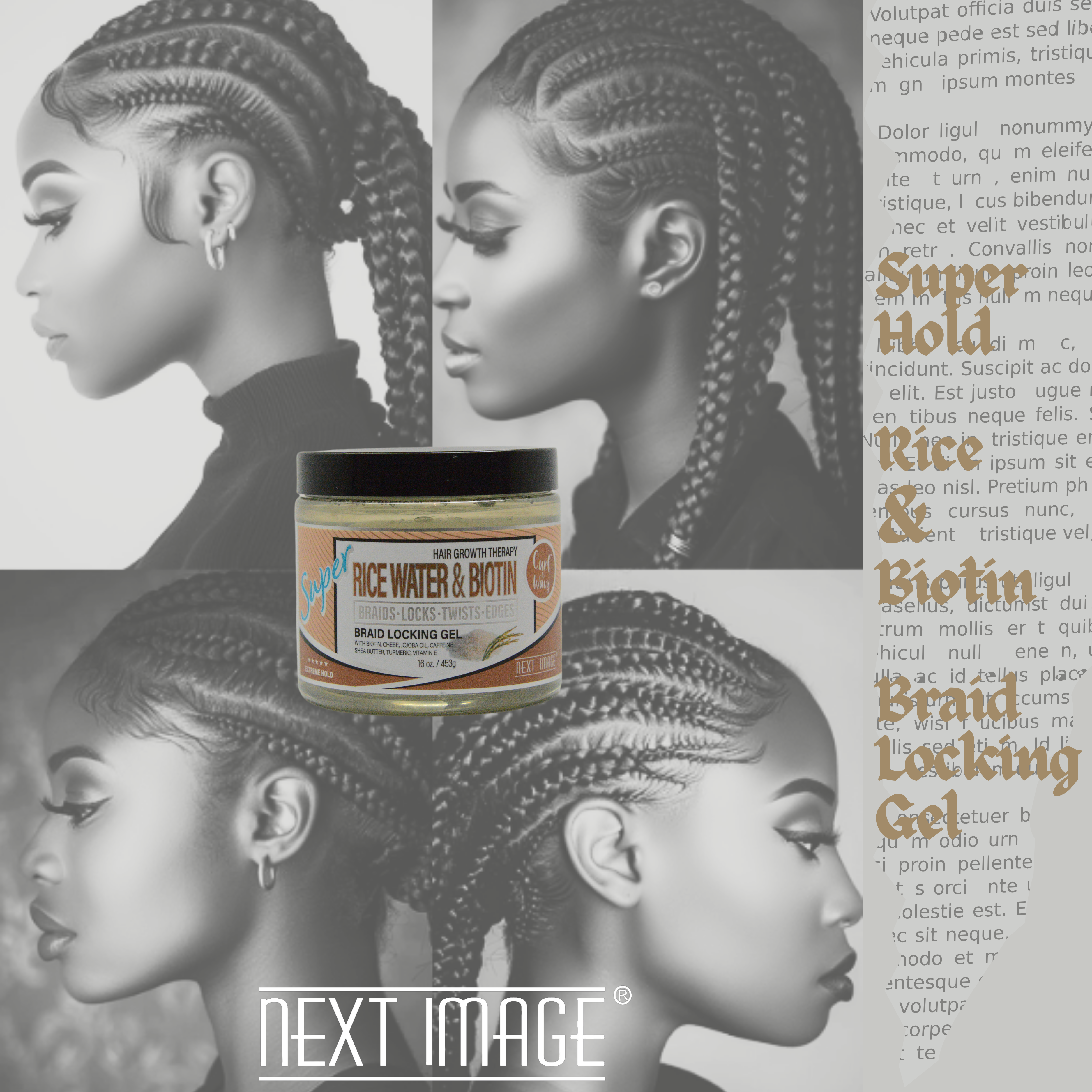 ON Natural USA - Wholesale Hair Styling Gel/Mousse - NEXT IMAGE - Braid Locking Gel Super Hold [Rice Water]3