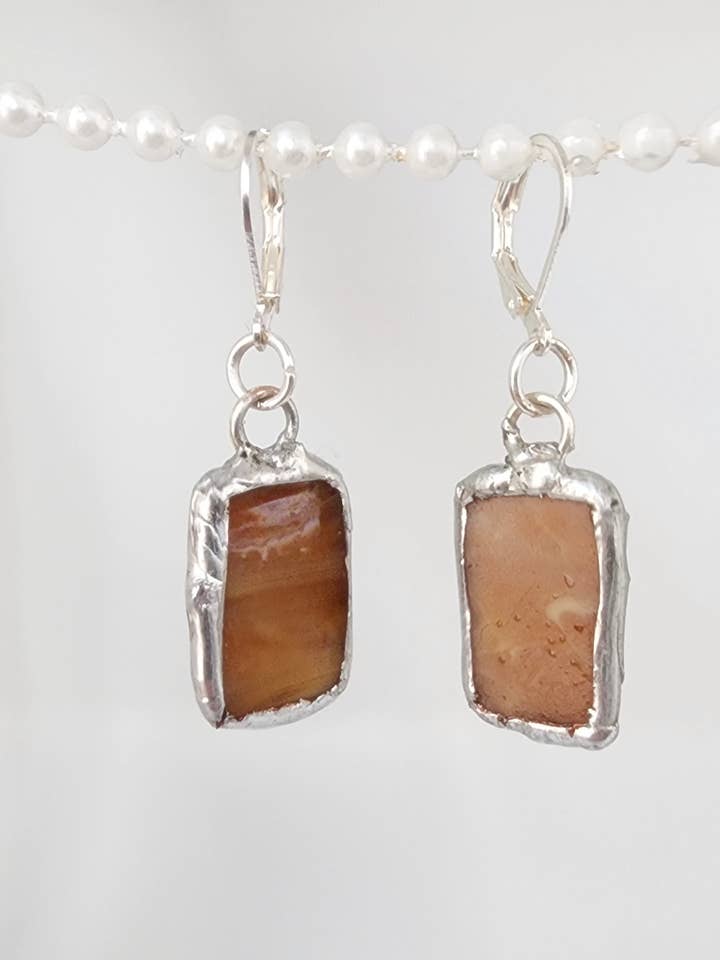 Handmade Stained Glass & Crystal Modern Boho Earrings for wholesale by Holly With a Why?