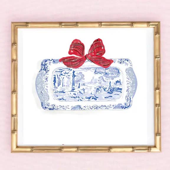 Rebecca Illustrated - Wholesale Art Print - COASTAL SPODE PLATE FOR CHRISTMAS - Art Print 1