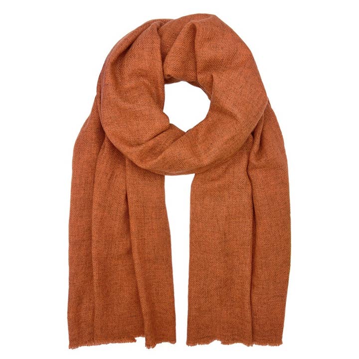 Terracotta Handloom Cashmere Scarf for wholesale by SLATE + SALT