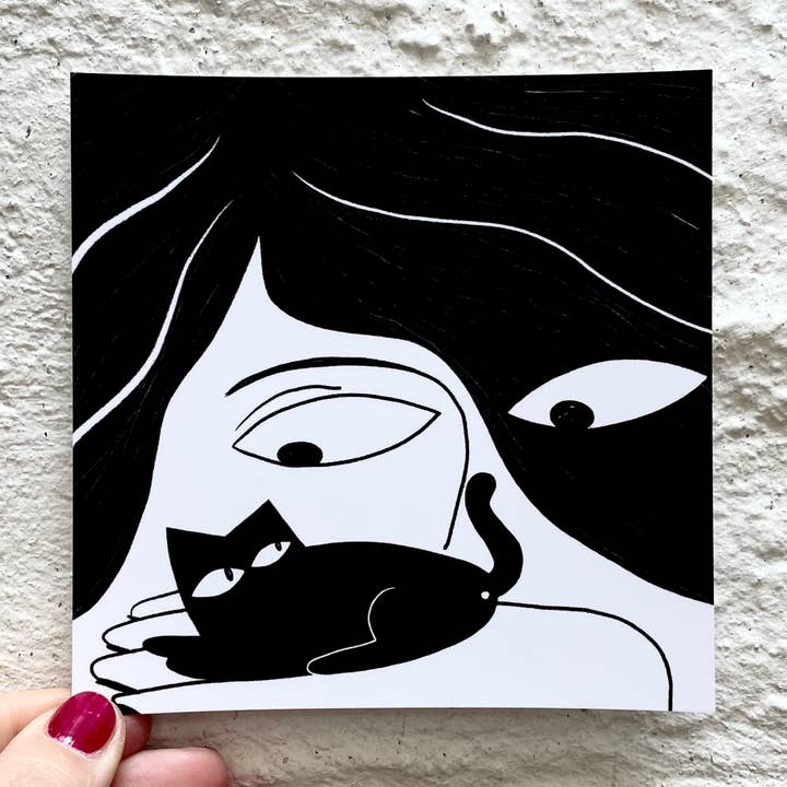 Anna Soba – wholesale Postcard – Tiny tiny cat, square postcard0