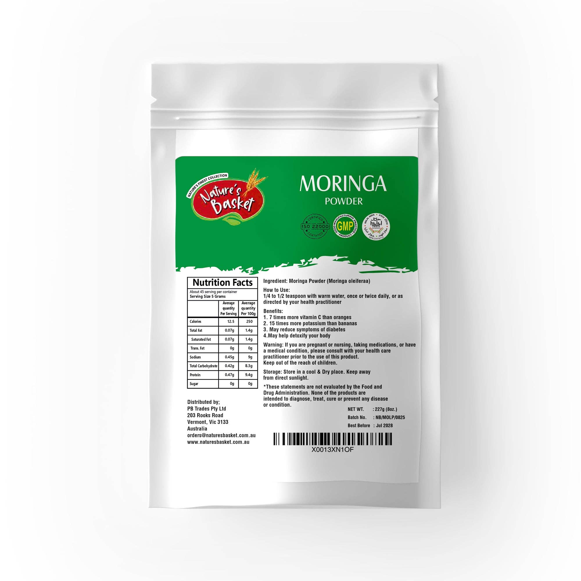 Natures Basket – Proteína/Superalimento em pó por atacado – Pó de Moringa com antioxidantes - 227g1