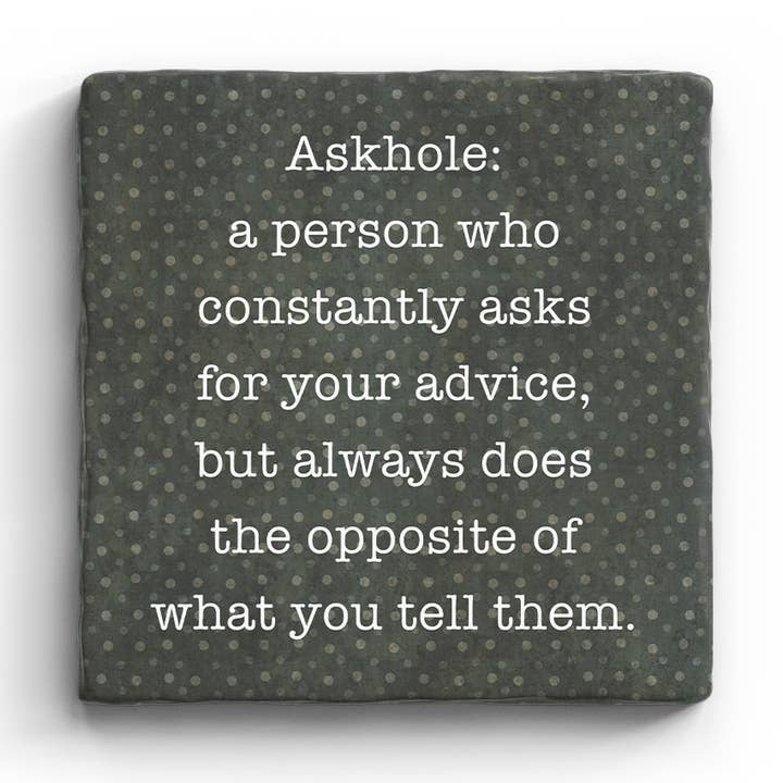 Askhole - Marble Coaster for wholesale by Paisley & Parsley